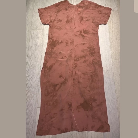 Zara terracotta burnt orange tie dye tunic muni midi maxi dress XS NBW - Picture 4 of 5